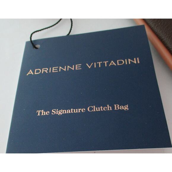 Adrienne Vittadini Women's Brown Signature Clutch Bag With Detachable Strap NWT - Picture 9 of 10
